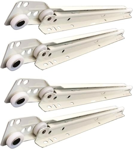 4 guide for cassetti con rotelle bianche, guide for mobili in metallo con viti(350mm)