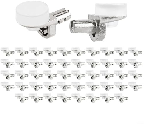 50 Stück Metall-Regalstifte, 5 mm Gewinde-Design für verstellbare Regalträger in Küchenschränken, Kleiderschränken, Schränken und Bücherregalen