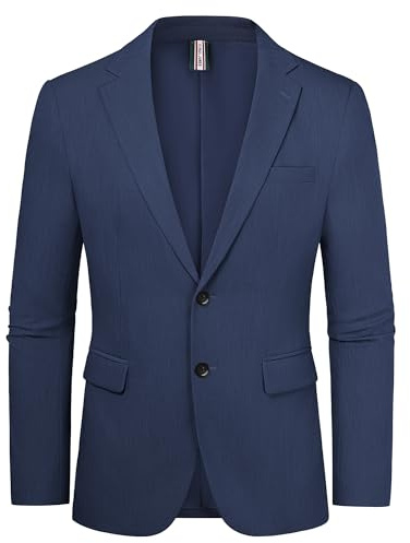 PJ PAUL JONES Herrblazers Bsusinnes casual sportrockar 2 knappar kostymjackor, marinblå, XL