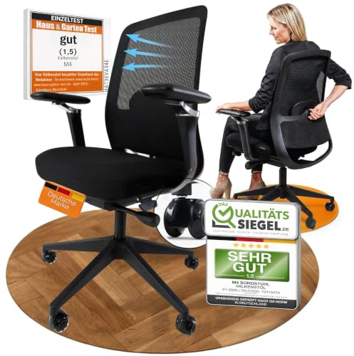 VALKENSTOL M4 Bürostuhl Ergonomisch TESTSIEGER - Büro & Home Office Chair | Bürostühle Individuell einstellbar - Maximale Bewegungsfreiheit - Rückenfreundlicher Schreibtischstuhl mit Lendenwirbelstütze