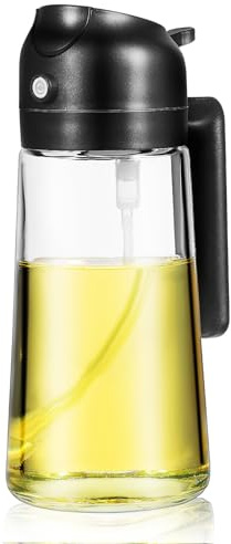 Tofficu Dispenser Olio in Vetro in Spruzzatore e Dosatore Olio per Cucina e Picnic Bottiglia Compatta Facile da Usare Contenitore d Oliva e Vegetale