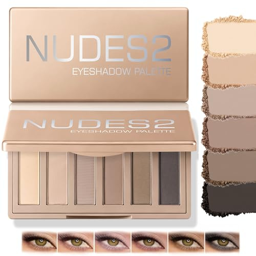 6 Colors Nude Series Mini Palette Fards à Paupières,Finition Mate et Longue Durée Veloutée aux Nuances Taupe,Ombres à Paupières Neutrals et Faciles à Estomper