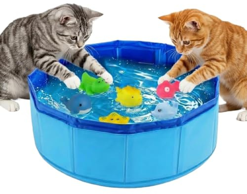 Giardino Con Patio All'aperto, Vasca Da Bagno Per Animali Domestici Pieghev | Vasca Da Bagno Pieghevole Alta Resistenza Materiale Durevole Antiscivolo Scarico Facile Cani Gatti Terrazza Balcone Es