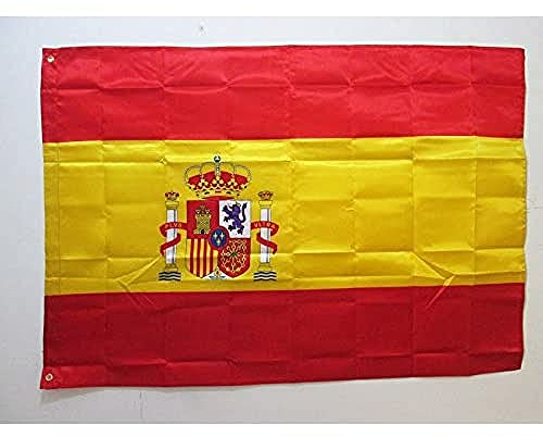 AZ FLAG - Drapeau Espagne - 150x90 cm - Drapeau Espagnol en Satin avec Oeillets Métaliques Intégrés - Pavillon 110 g