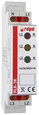 Relpol 8780 RLK-3K LED Signal Lamp, 3-Phase Control Lamp, Phase Tester