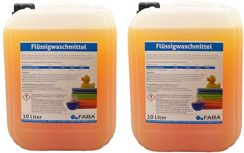 FABA Flüssigwaschmittel Konzentrat 2 x 10 L, orange, frisch angenehm