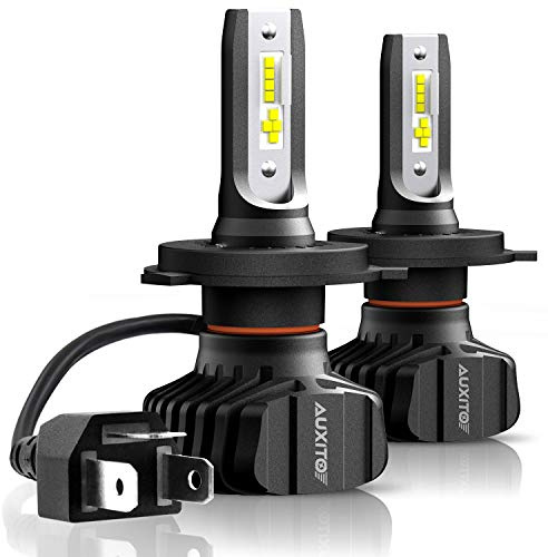 AUXITO H4 9003 HB2 LED Bulbs Fanless, Adjustable Beam 6500K Xenon White, 400% Visibility H4 Lights Replacement, Pack of 2
