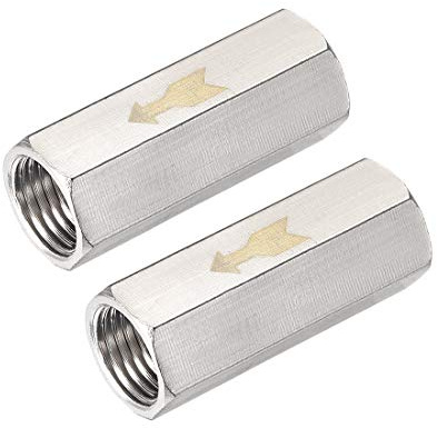 uxcell Nickel-Plated Copper One Way Air Check Valve G 1/4 Female Threaded Full Port Check Valve 2Pcs