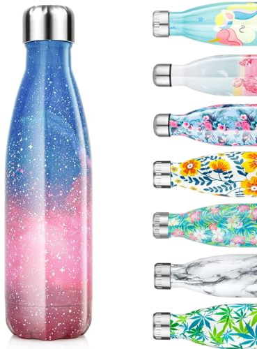 Bottiglia Acqua in Acciaio Inox - 350/500/750ml, Borraccia Termica Isolamento Sottovuoto a Doppia Parete per 24 Ore Freddo & 12 Caldo, Senza BPA, Borracce per Bambin, All'aperto, Palestra, Scuola