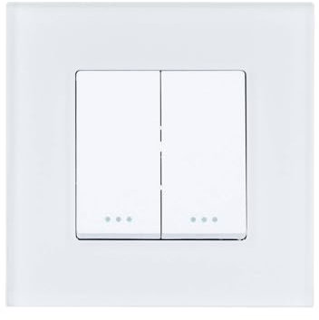 LEDKIA LIGHTING - Interruptor Doble Conmutado | Resistente y Duradero | Controla Luces desde 2 Ubicaciones | Instalación Interior | Marco PC Incluido, Blanco, Policarbonato