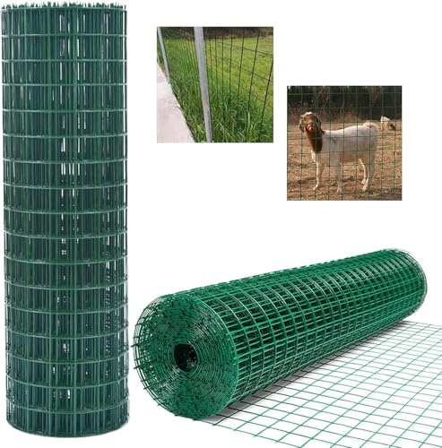Hot Dipped Galvanised Wire Fencing 90CM High 25M Long PVC Coated Wire Fence Roll 2mm Thickness Decorative Fence Mesh No Rust 2mm Wire Diameter Mesh for Garden Outdoor