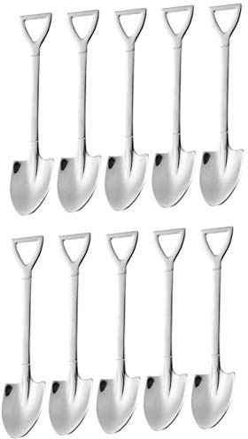 10 Pack Dessert Spoon 6 inch Shovel Shape Stainless Steel Spoons Ice Cream Fruit Spoon for Home Kitchen or Restaurant