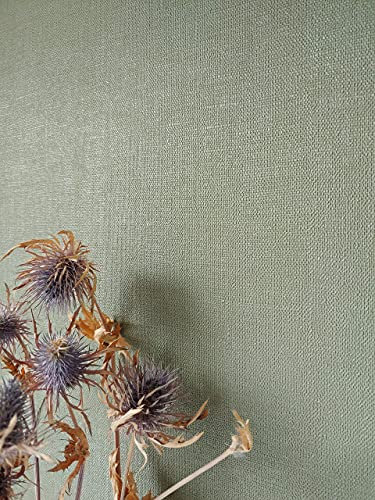 NEWROOM Tapete Grün Vliestapete Einfarbig - Unitapete Uni Stoff-Optik Textil-Optik Modern Leinen-Optik Struktur inkl. Tapezier-Ratgeber