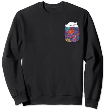 Bongo T-Shirt Funny Cute Meme Cat katze Pocket Sweatshirt