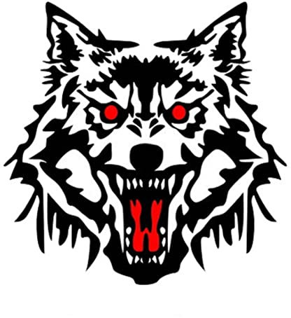 Huamengyuan Auto Aufkleber, Reflektierender Wolfskopf Sticker, Selbstklebend für Auto, Van, Fenster, Motorhaube, Helm, Autodachwände