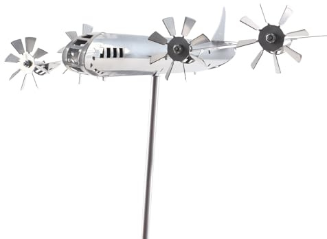 Flugzeug-Windmühle, windbetrieben, feine Verarbeitung, einfach zu montieren, Flugzeug-Yard-Spinner für den Außenbereich für den Garten