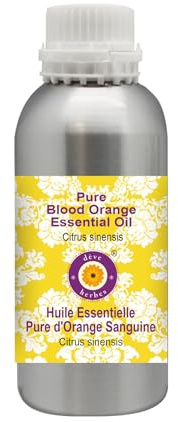 Deve Herbes Olio essenziale di arancia sangue puro (Citrus sinensis) distillato a vapore naturale di grado terapeutico 300ml (10oz)