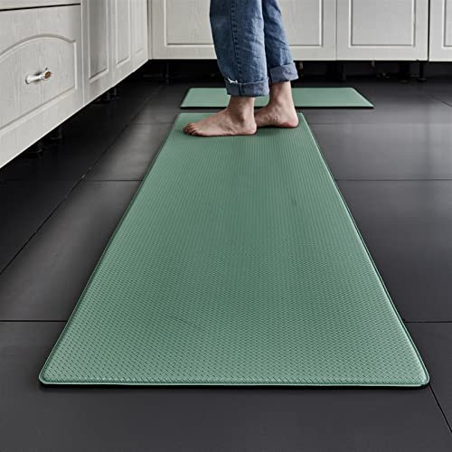 Lifup rutschfest Küchenteppich Anti Ermüdungsmatte Küchenläufer PVC Abwischbar Laufteppich Küchenmatte Bodenmatte Grün 45 x 75cm