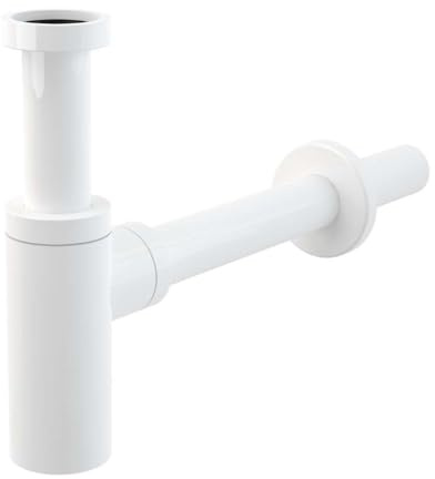 Alca – Sifón para Lavabo Universal, diseño 100% Metal, Blanco (A400B) – A400B