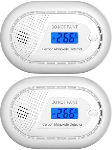 Aroha Safety Pro Rilevatore Monossido di Carbonio - Batteria da 10 Anni - Allarme Monossido di Carbonio, Portatile, Sensore CO - 2 pezzi