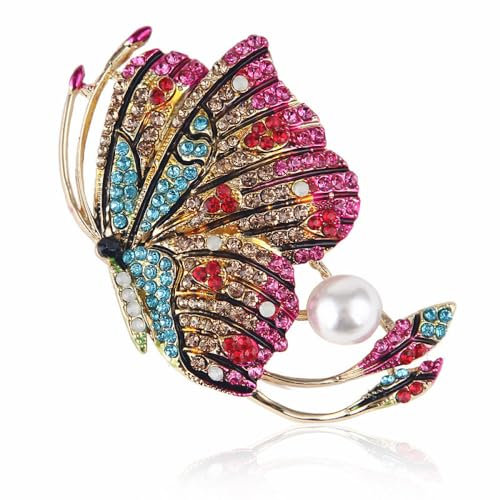 Tier-Brosche, Modisch, Bunt, Diamant, Tropfendes Emaille, Insekt, Schmetterling, Anstecknadel, Strickjacke, Seidenschal, Knopf, Kleid, Accessoires, Schmuck, Ansteckblume, Anstecknadel Für Hut, Tasch