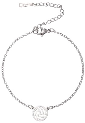 TEAMER Collana da pallavolo in acciaio inossidabile Dainty Pallavolo Ciondolo Bracciale Orecchino Moda Sport Palla Gioielli per gli amanti della pallavolo