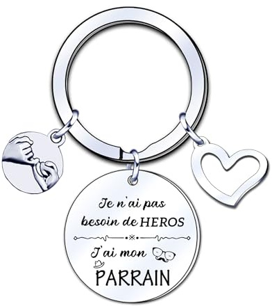 YJYJZX Cadeau Anniversaire Parrain Porte clef,Cadeau Parrain Baptême,Porte cle Parrain,Cadeau Parrain Communion,Cadeau Parrain Noël Porte-clés,Cadeaux Porte clés Parrain,Cadeau de fête des pères