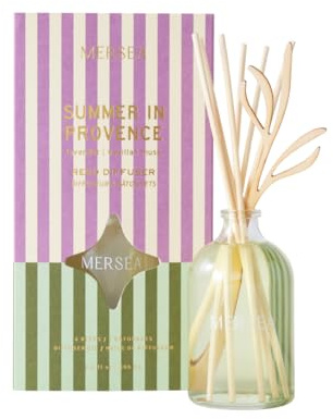 MERSEA Summer in Provence Bamboo Reed Diffuser, Scented Glass Oil Diffuser (3.4 fl oz)