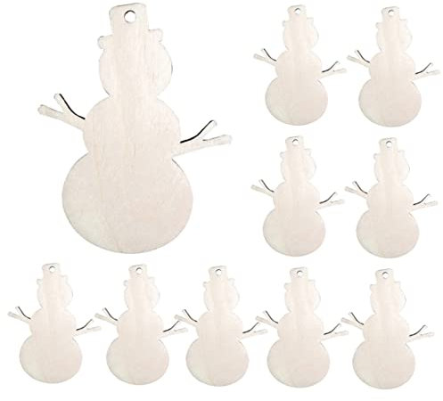 Amosfun 10stücke Holz Weihnachtsbaumschilder Schneemann Weihnachtsbaumschmuck aus Holz Hängeschilder für Weihnachtsbaumdeko DIY-Dekoration für Festliche Weihnachtsfeier
