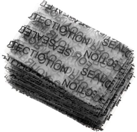 PATIKIL 35x24mm PVC Schwarzer Druck Perforierte Schrumpfbänder, 250 Stück Schrumpffolie für Flaschen, Gläser, Dosen und Dosen passend für Durchmesser 0,59 bis 0,83, Klar