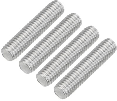 QUARKZMAN 4 Stück Gewindestangen, M8 x 35mm, 304 Edelstahl, Gewindestab mit metrischem Vollgewinde, M8-1.25 Gewindestift für Möbel- und Maschinenmontage