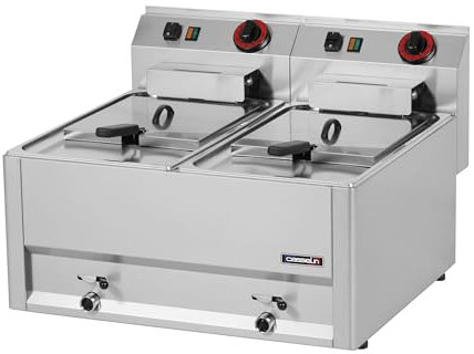 Friteuse électrique à poser avec vanne de vidange 2x8 litres T 66 - Casselin