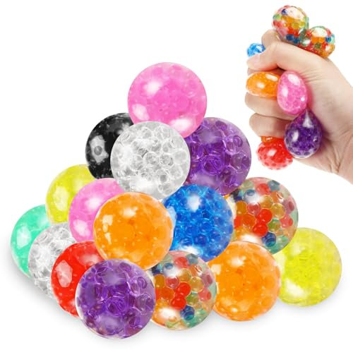 Farerkass 24 pièces Balle Anti-Stress, Mini balles de décompression pour Enfants, Boules à Pétrir Anti-Stress, Balle Sensorielle Boules à Presser, Squishy Jouet Anti Stress pour Soulager Anxiété