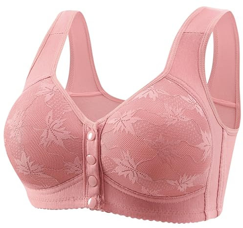Generico Reggiseno Imbottito con Spalline Larghe da Donna per Reggiseno Comodo Reggiseno in Cotone con Bottoni Frontali Leggero e Traspirante Reggiseno a Scatto per Donna 2024 Offerte Lampo