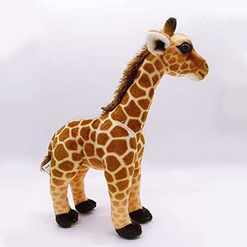 Tikwisdom Braune Giraffenpuppe, große Plüschtier-Giraffe, geeignet für Dschungelthemen, Dekorationen, Umarmungen, Geschenke für Jungen und Mädchen, 35cm hoch