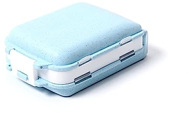 siduytin Portapillole Contenitore sigillato Organizer per tablet Divisore per compresse Divisore antipolvere per escursioni a casa per interni Dispenser per esterni, blu paglierino