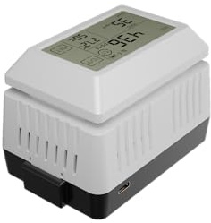 ECOWITT CO2/Luftqualität Monitoring Sensor WH46D, 7 in 1 Home CO2(NDIR)/PM1.0/PM2.5/PM4.0/PM10/Temperatur/Luftfeuchtigkeit AQI Sensor mit LCD Bildschirm, Kohlendioxid Dunst Sensor Messgerät für Büro
