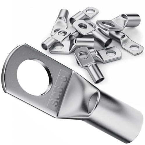 YOOPIN 15 Stück SC6-8 Rohrkabelschuh M6, 8mm² | Kupfer Ringkabelschuhe. Für Kfz Batteriekabel und Auto