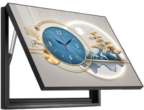 Cache Tableau Electrique Mural Aucun Perçage Requis avec Supports de Tige Hydrauliques Cacher Peintures Tableau Decoration Murale (D, 35 * 45CM)