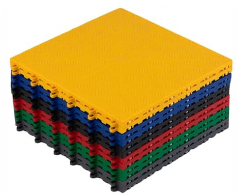 Modulare Ineinandergreifende Bodenfliesen, PVC-modulare Garagenbodenfliesen, Die Drainagematten For Deck, Terrasse, Garage, Balkon, Badezimmer, Nassbereiche Verbinden(Green,40x40x1.8CM-4piece)