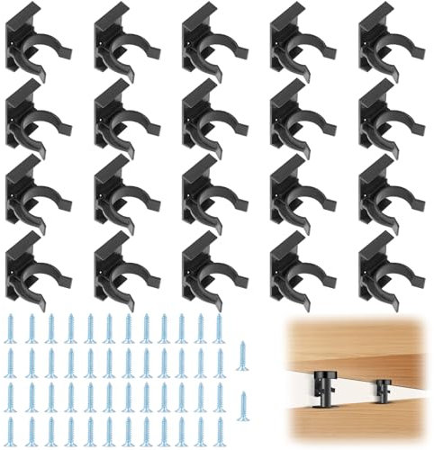 Flintronic Fissaggio per Battiscopa, 20 Pezzi Clip Battiscopa, Clip per Zoccolini e Piedini Mobili, Ganci per Zoccolo Cucina, Ricambi Clip da Cucina, Ganci Battiscopa Installazione Facile e Veloce