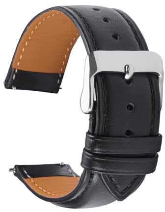 JFMANMSDS Vintage Leder Uhrenarmbänder, Schnellverschluss Uhrenarmband, Edelstahlschließe, Ersatzarmband für Herren und Damen, Uhr Armband 18mm 19mm 20mm 21mm 22mm 23mm 24mm