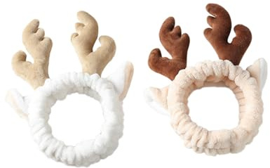 GANAZONO 2 Stück Elastische Geweih Haarbänder Für Make up Und Gesichtspflege Bequemes Stirnband Mit Sicherem Halt Süßes Design Für Frauen Beim Waschen Und Kosmetik