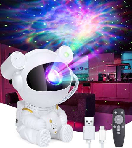 Astronaut Galaxy Projector, Spaceman Light Projector with Timer, Remote Control 360°Adjustable Space Projectors, Galaxy Star Projectors Starry Night Light for Bedroom Kids Adults Room Decor