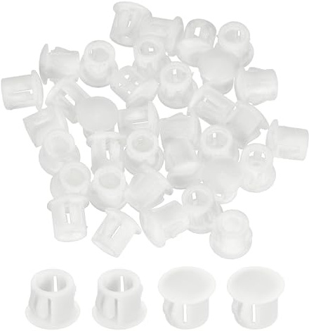 sourcing map Hole Plugs 100pcs 10mm(3/8-Inch) Plastic Plugs for Round Holes Flush Type for Furniture Cabinets Machines Hardware Fencing Post Pipe, White