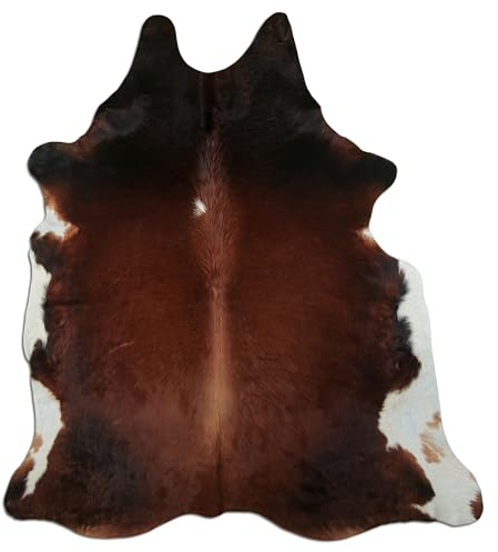 Livorio Hereford K345 - Tappeto in pelliccia di mucca, lunghezza 230 x larghezza 205 cm, prodotto naturale unico dal Sud America, pelliccia di bovino, vera pelliccia | Hereford | K345