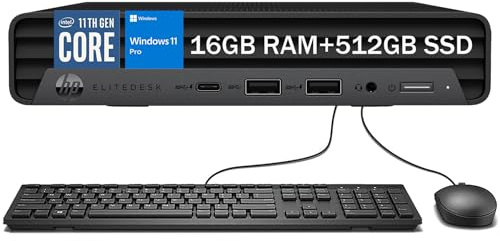 HP EliteDesk 800 G6 Mini Computer Desktop PC, Intel Gen 10th Core i5-10500T, 16GB RAM, 512GB SSD, 4K Support, Displayport, Wi-Fi, BT, Windows 11 Pro (Renewed) EliteDesk Desktop