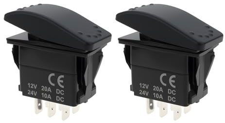 eMagTech 2X 6-Pin 3-Position Wasserdicht Wippschalter 12V 20A DPDT EIN-AUS-EIN für Marine Outdoor Boot