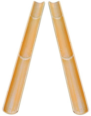 MAGICLULU Fontana in bambù da Giardino 2 Pezzi 50 Cm Canale D’Acqua Decorazione Esterna per Acquari e Patio Suono Rilassante dell’Acqua