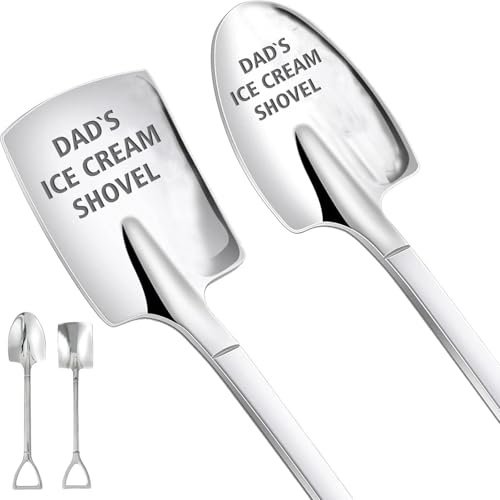 2PCS Fathers Day Gifts Funny Ice Cream Scoop from Daughter Son Wife, Birthday Gifts for Husband Dad and Grandad Stepfather for Dads Who Love Desserts, Breakfast Treats and Quirky Kitchen Gadgets